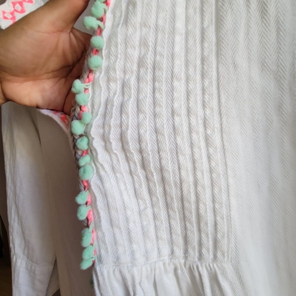 Embroidered Women’s NVELOP Embellished Cover Up- Small Indian Tunic White 3/4" - Picture 10 of 12